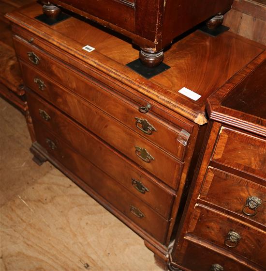 Walnut chest of drawers with slide